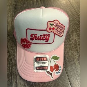 Tarte X Tru Frü Pink and White Trucker Hat